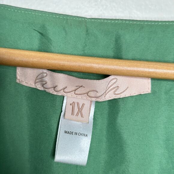 MODCLOTH x HUTCH Satin Wrap Dress Basil Green Sz 1X {OO30} - Picture 6 of 7